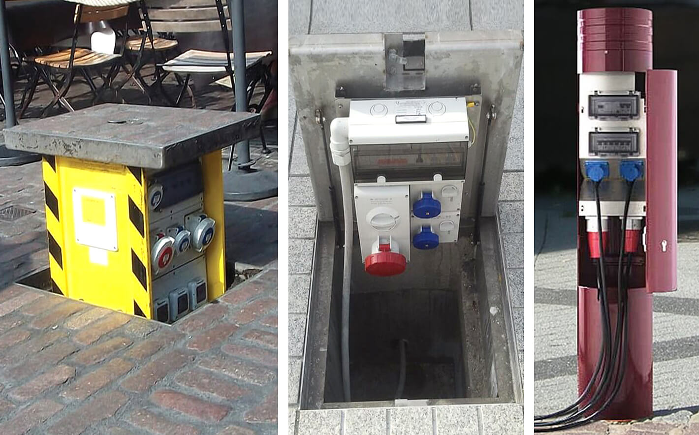 Pop Up Power Supplies retractable & inground service units